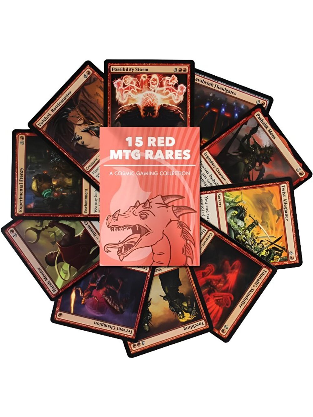 MTG Decks & More | Magic MTG Red Rare 15ct Super Pack | 15 Red Magic Rares